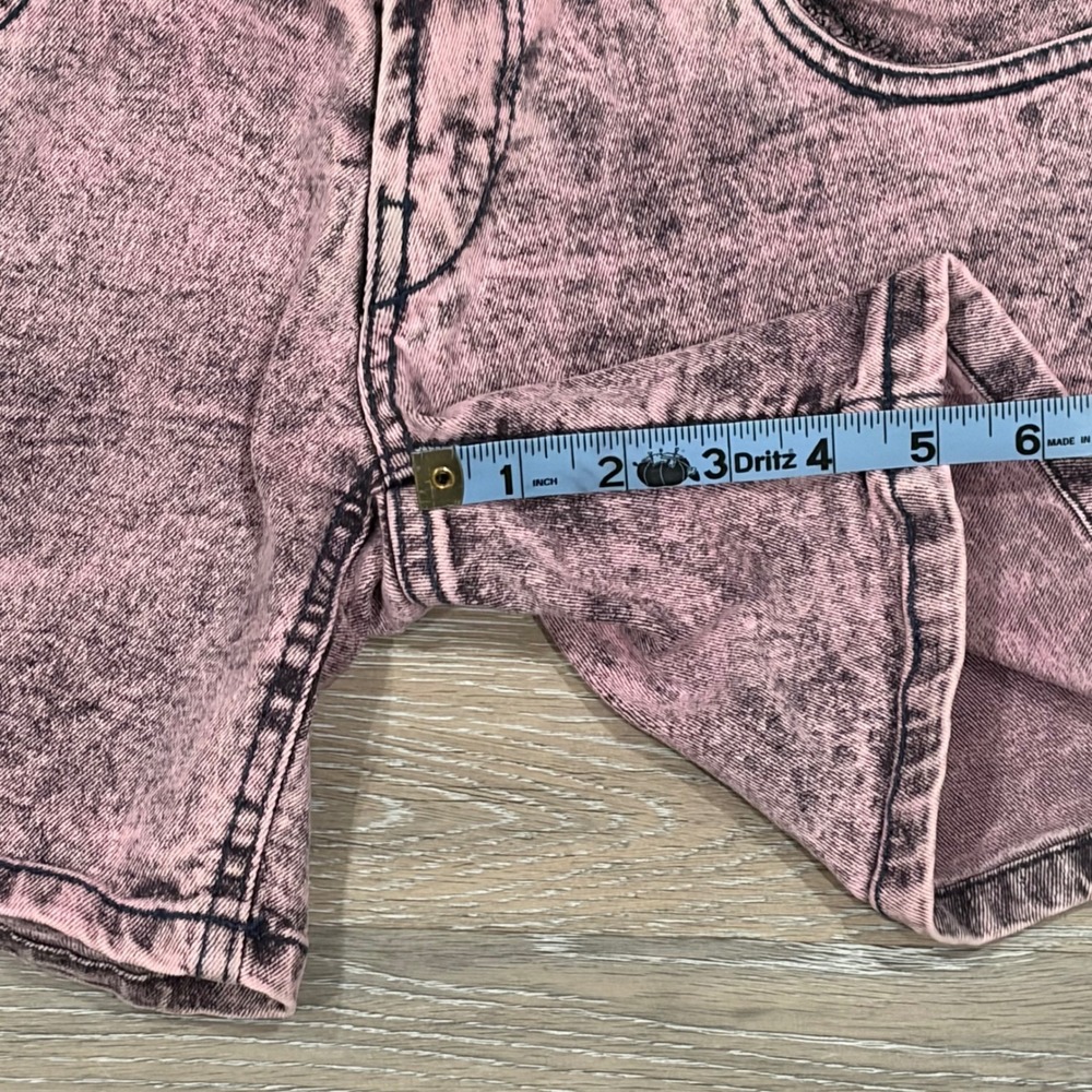 House of Sparrow‎ Pink Acid Wash Denim Shorts Womens Size 4 Retro 5-Pocket Style - Picture 5 of 5